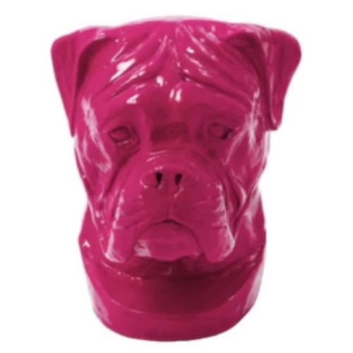 Statue Chien Boxer Animaux Resine - 35cm - Rose Fushia