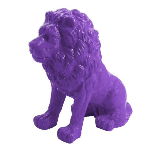 Statue Lion Animaux Resine - 65cm - Violet