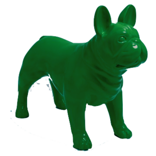 Statue Résine Bouledogue Français - Grand Modèle 90cm en Vert