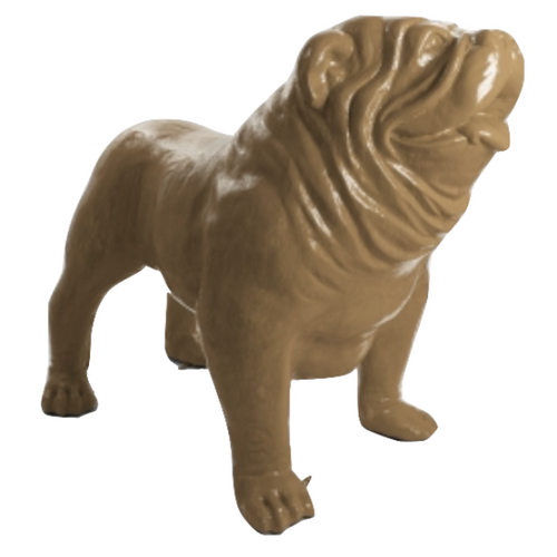 Statue Chien Bouledogue Anglais Animaux Resine - 160cm - Marron