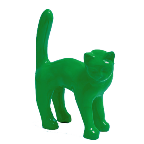 Statue Chat Animaux Resine - 45cm - Vert