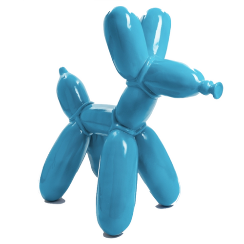 Statue Chien Avec Ballon en Résine - 210 cm - Bleu Ciel