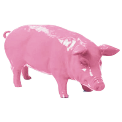 Statue de Cochon en Résine - 100 cm - Rose Pâle