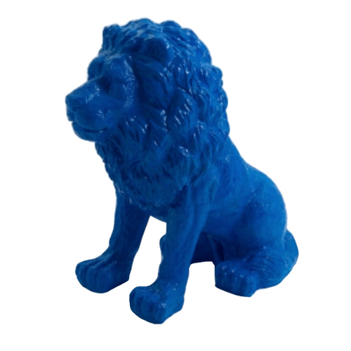 Statue Lion Animaux Resine - 65cm - Bleu