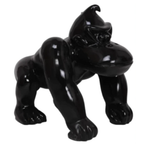 Statue de Gorille en Résine - 40cm - Couleur Noire - Art Animalier