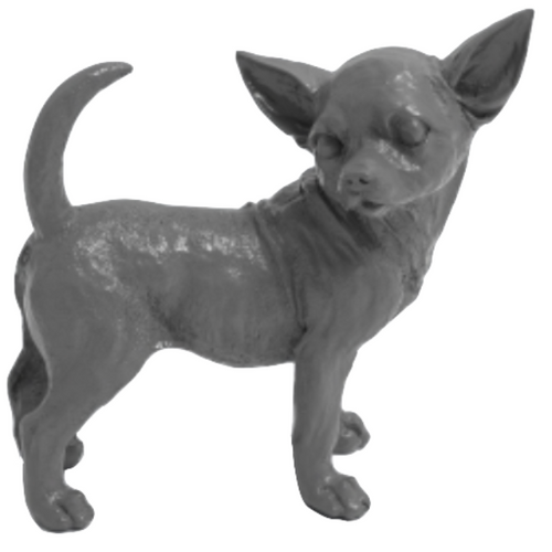 Statue Chien Chihuahua Animaux Resine - 30cm - Gris