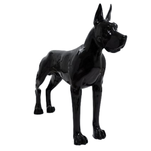 Statue Chien Dogue Allemand Animaux Resine - 120cm - Noir