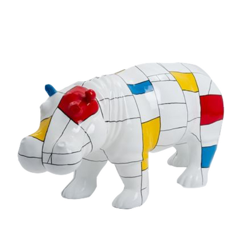 Statue d'Hippopotame en Résine - 95 cm - Art Animalier Moderne