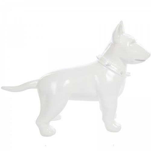 Statue Résine Chien Bull Terrier 60cm - Coloris Blanc