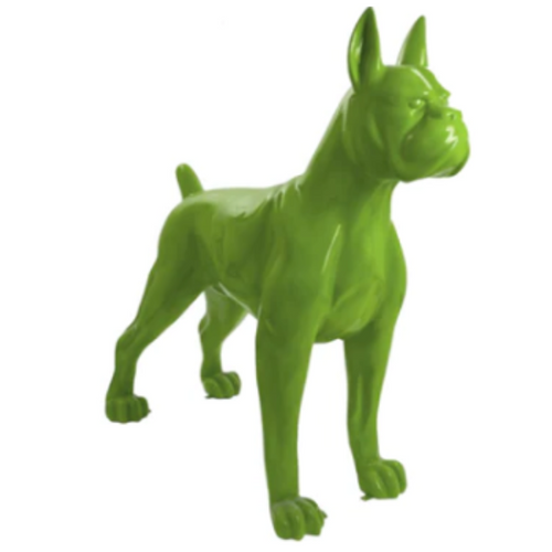 Statue Chien Boxer Animaux Resine - 180cm - Vert Pomme