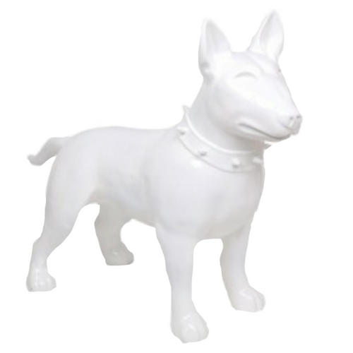 Statue Chien Bull Terrier Animaux Resine - 110cm - Blanc