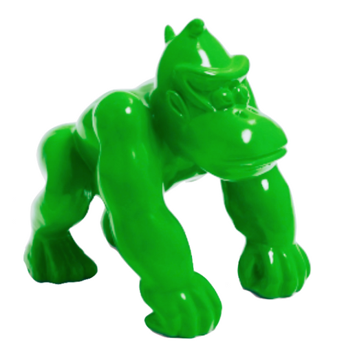 Statue Gorille Poing Animaux Resine - 70cm - Vert Pomme