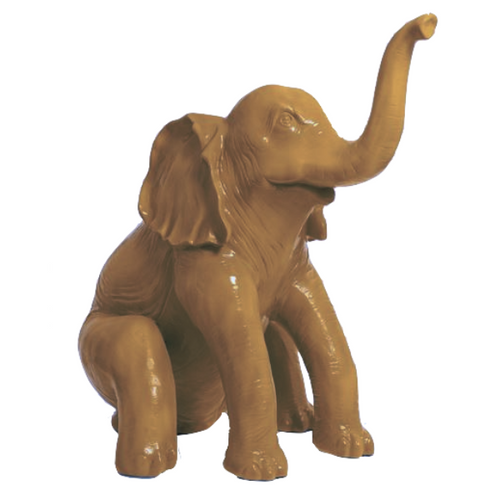 Statue Élégante d'Éléphant en Résine - 140 cm - Couleur Chocolat