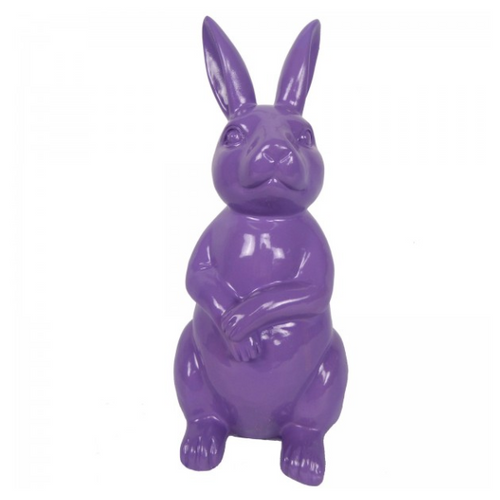 Statue de Lapin en Résine - 35 cm - Couleur Violet