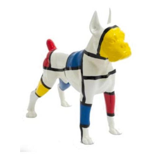 Statue Résine Chien Boxer - 50cm - Collection Mondrian