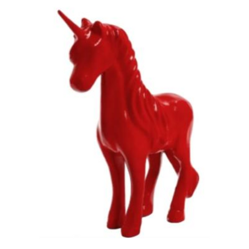 Statue Licorne Équestre en Résine - 50 cm - Rouge