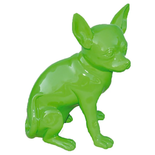 Statue Chien Chihuahua Animaux Resine - 40cm - Vert Pomme