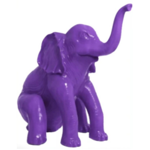 Statue Élégante d'Éléphant en Résine - 140cm - Teinte Violette