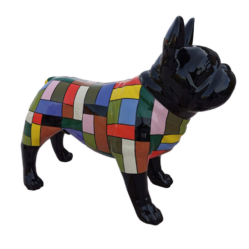 Statue Chien Bouledogue Francais Animaux Resine - 90cm - Dragibus Noir