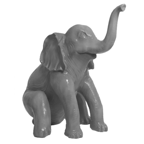 Statue d'Éléphant en Résine - 140 cm - Décoration Grise Élégante