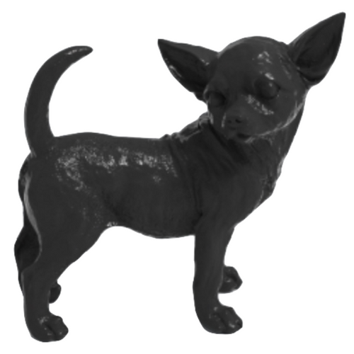 Statue Chien Chihuahua Animaux Resine - 30cm - Noir