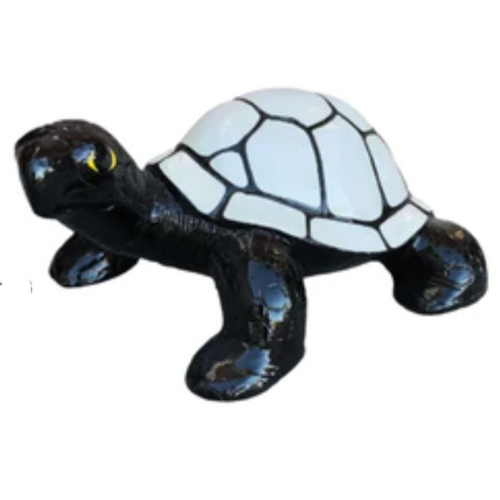 Statue Tortue Animaux Resine - 45cm - Noir & Blanc