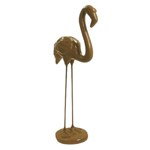 Statue Décorative Flamant Rose en Résine - 110 cm - Couleur Marron