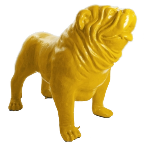 Statue Chien Bouledogue Anglais Animaux Resine - 160cm - Jaune