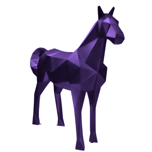 Statue Cheval Origami Animaux Resine - 210cm - Violet