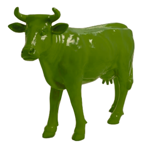 Statue Vache Animaux Resine - 140cm - Vert Kaki