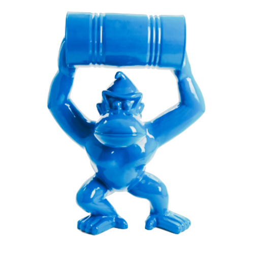 Statue de Kong Gorille en Résine - 120cm - Bleu Ciel