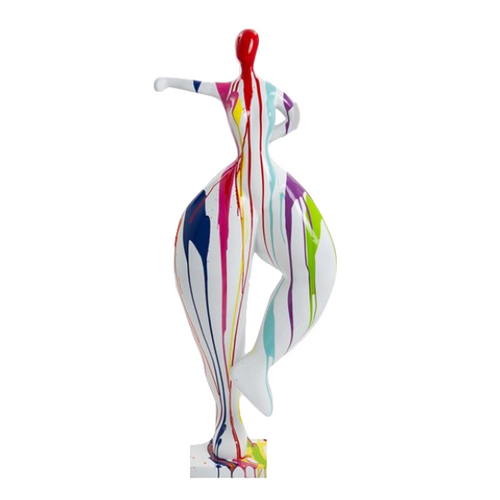 Statue Femme Nana Oeuvre Resine - 85cm - Multi Coulure Blanc