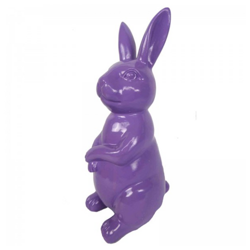 Statue de Lapin en Résine - 35 cm - Couleur Violet