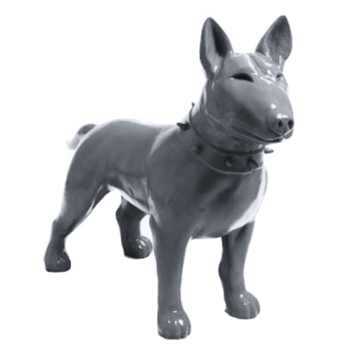 Statue Résine Chien Bull Terrier - 110cm - Couleur Grise