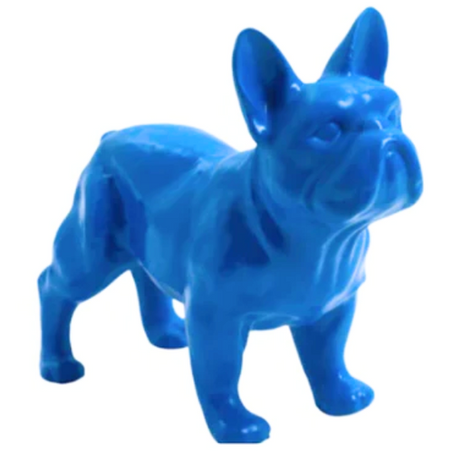 Statue en Résine de Bouledogue Français - 45cm - Teinte Ciel