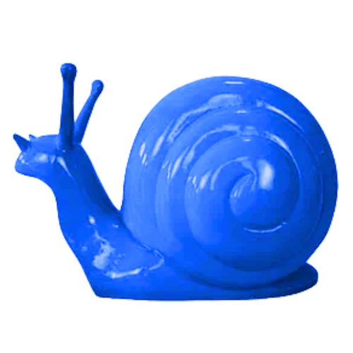 Statue Décorative Escargot en Résine - 50cm - Couleur Bleu Ciel