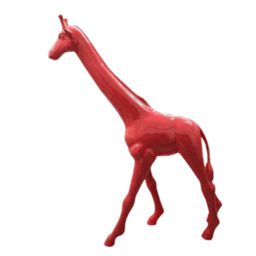 Statue Girafe Animaux Resine - 150cm - Rouge