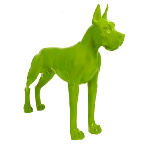 Statue Chien Dogue Allemand Animaux Resine - 120cm - Vert Pomme