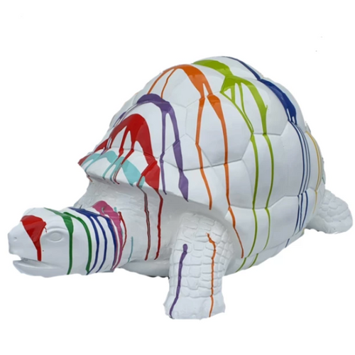 Statue Tortue Animaux Resine - 110cm - Multi Coulure Blanc