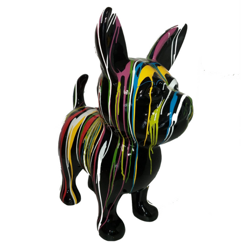 Statue Chien Chihuahua Animaux Resine - 170cm - Multi Coulure Noir