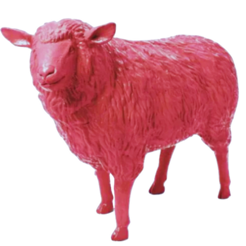 Statue de Mouton en Résine - 110 cm - Fuchsia Éclatant