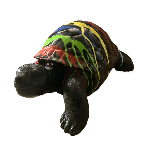 Statue Tortue Animaux Resine - 45cm - Multi Coulure Noir