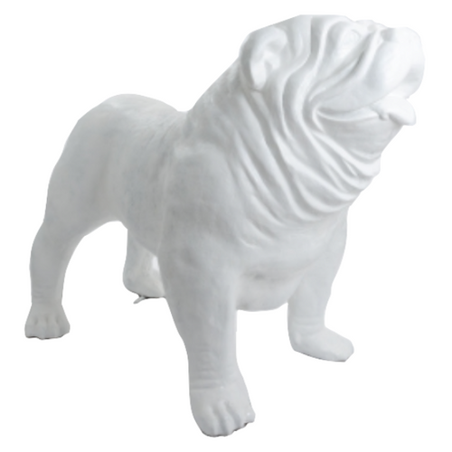 Statue Chien Bouledogue Anglais Animaux Resine - 160cm - Blanc