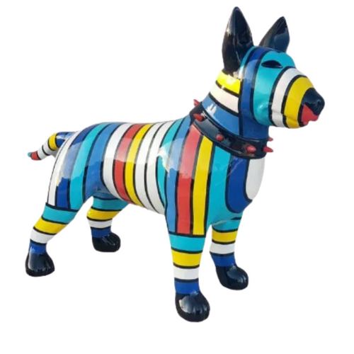 Statue Chien Bull Terrier Animaux Resine - 110cm - Schtroumpf