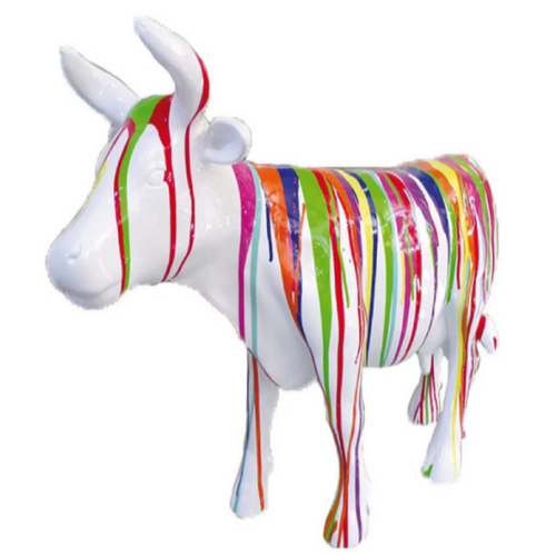 Statue Vache Animaux Resine - 140cm - Multi Coulure Blanc