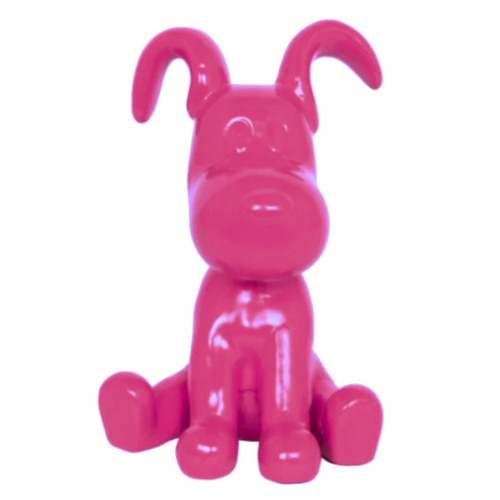 Statue Chien Snoopy Animaux Resine - 30cm - Rose Fushia