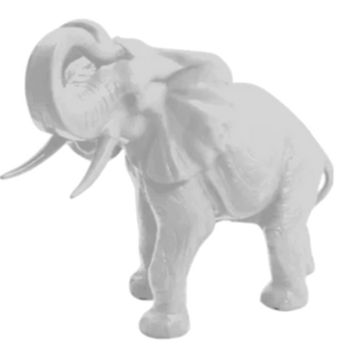 Statue Élégante d'Éléphant en Résine - 90 cm - Couleur Blanche