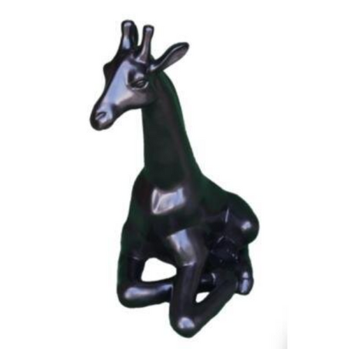 Statue Décorative de Girafe en Résine - 90cm - Noir