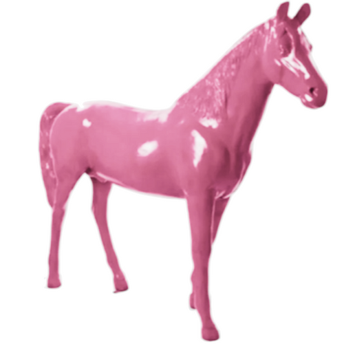 Statue de Cheval en Résine - 190cm - Rose Pastel