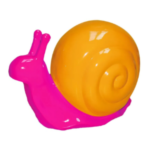 Statue Escargot Coloré en Résine - 50cm - Fuchsia & Jaune